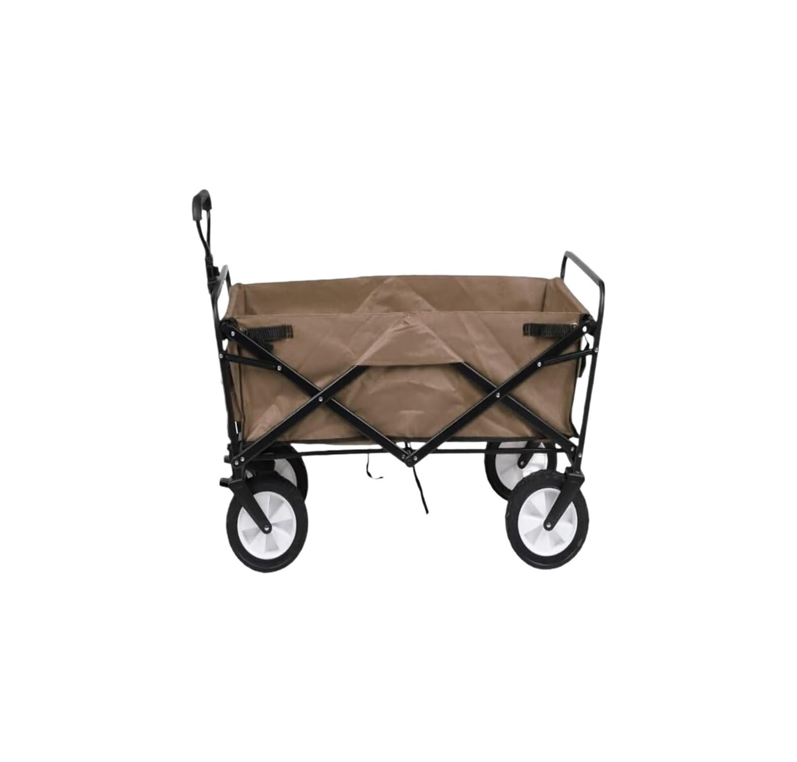 Fgjsfhrdtu Brown Four-Wheel Folding Supermarket Cart, Fishing Gear Transport Trolley(Brown)