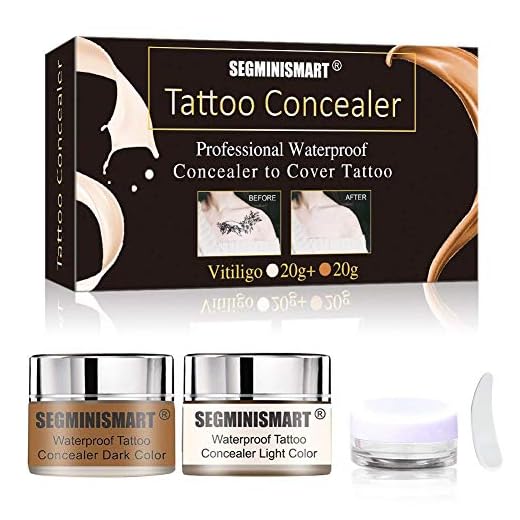 Tatuaje Corrector, Cicatriz Corrector, Corrector impermeable, Corrector de tatuaje, Corrector de cuerpo, Corrector Profesional cubierta para puntos de Vitiligo Marcas de nacimiento, 20g+20g