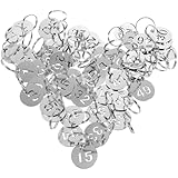 BATHVEVE Nummerierte Schlüsselanhänger Rund 50 Stück aus Edelstahl Silber Leicht Schlüsselorganisation für Fahrradvermietung und Unterkunft