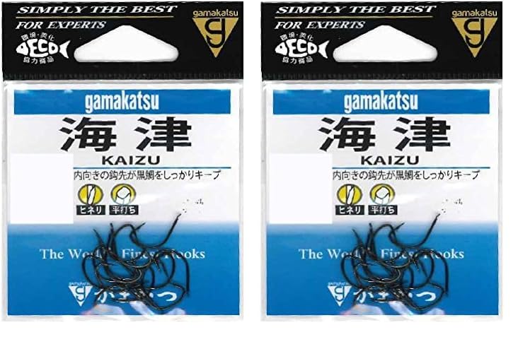 Amazon | がまかつ(Gamakatsu) 海津 フック (黒) 18号 釣り針 (× 2