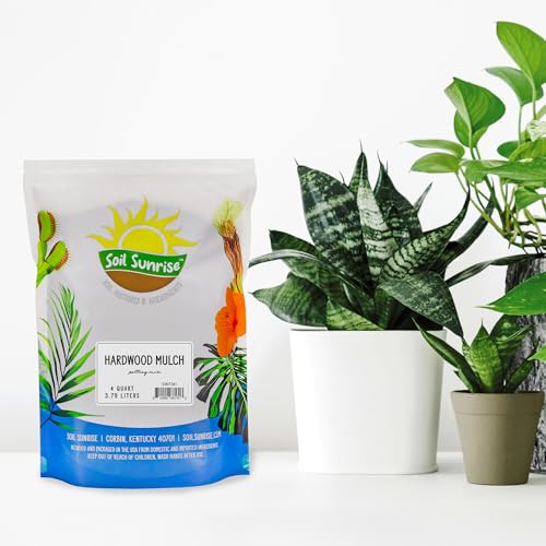 Soil Sunrise SSKIT281 Premium Hardwood Mulch For Houseplants (4 Quarts); Shredded Wood Mulch For Indoor/Outdoor Container Gardening thumb #1