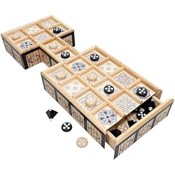 WE Games The Royal Game of UR - Wood Board with Storage Drawer | One of The Oldest Strategy Games in The World