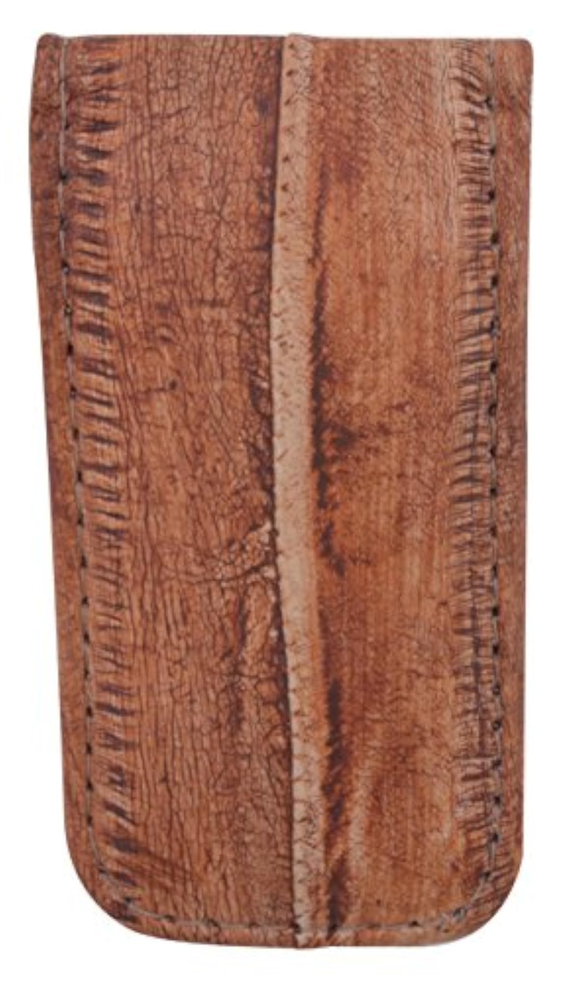 Eel Skin Leather Magnetic Money Clip, Waterproof Brown