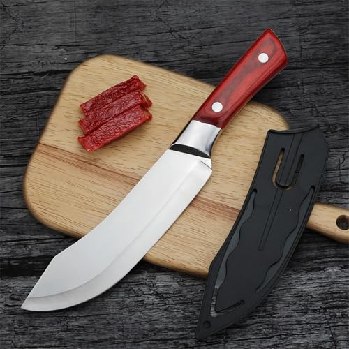 Japanese Chef Knife Set – High Carbon Steel Butcher Knife, Meat Cleaver & Boning Knife – Heavy Duty Viking Kitchen Knives with Ergonomic Handle for Cutting Meat, Fish & Vegetables (6.7 Inch C)