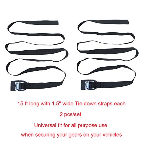 image for Alfa Gear Soft Roof Rack Pads with 2 pcs Tie Down Straps and 2 pcs Rat