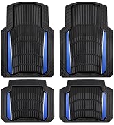 CAR PASS Heavy Duty Rubber Car Floor Mats, Deep Waterproof Car Floor Mats All Weather, Aluminum F...