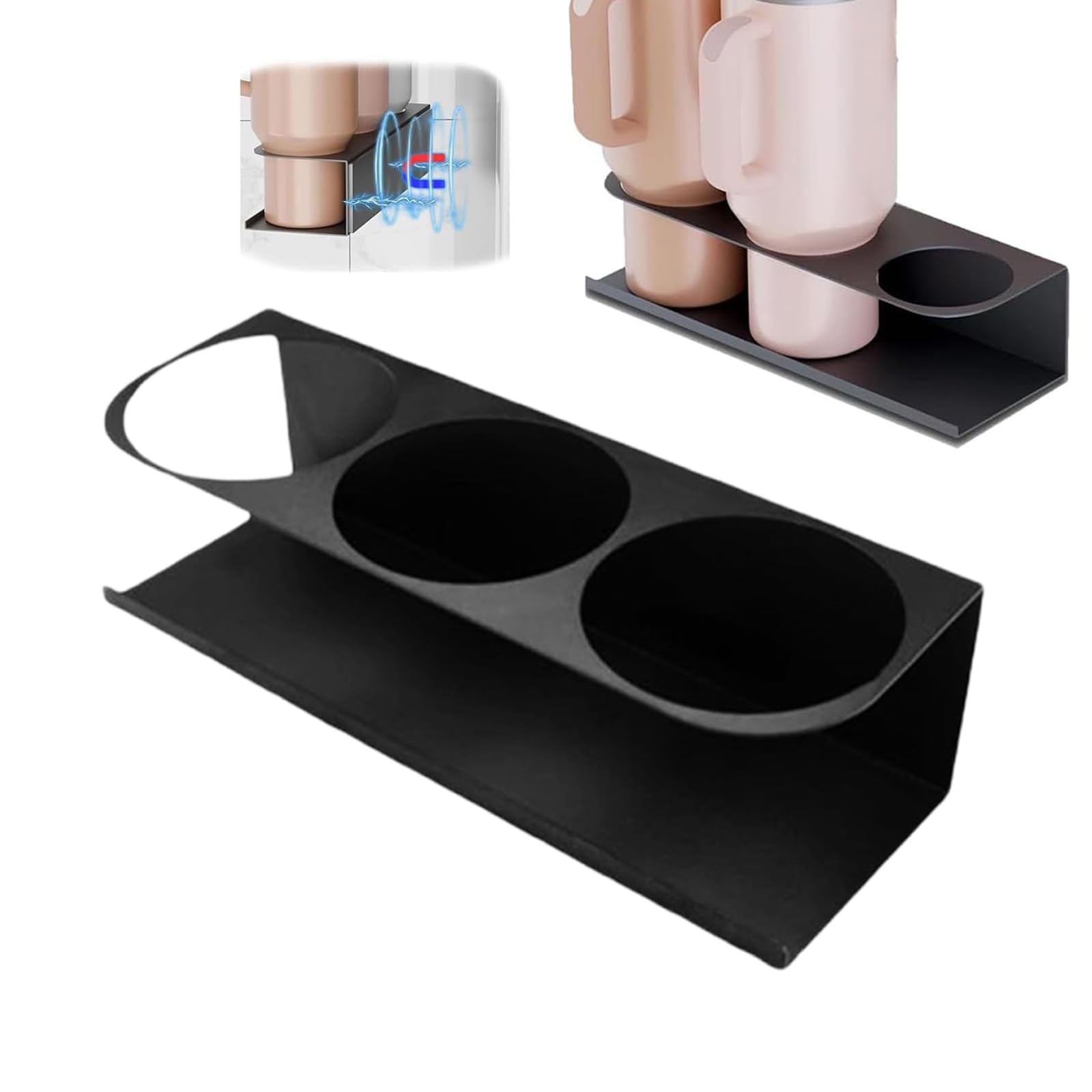 2PC Magnetic Water Bottle Storage Rack for Stanley 30&40 oz Cup Refrigerator Rack | Self-Adhesive Or Drill Installation | Strong And Stable Structure
