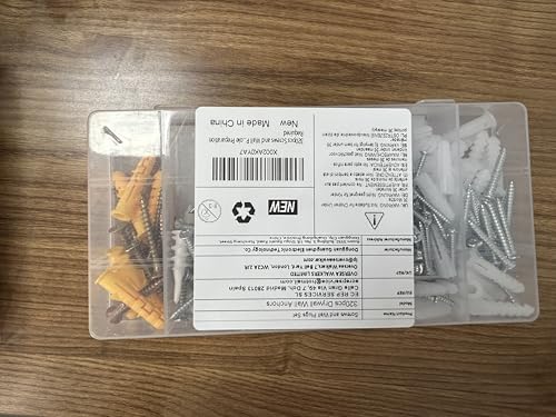 320pcs Screws and Wall Plugs Set, 6 Different Assorted Size Raw Plugs for Drywall Holds Up to 75lbs - Image 4