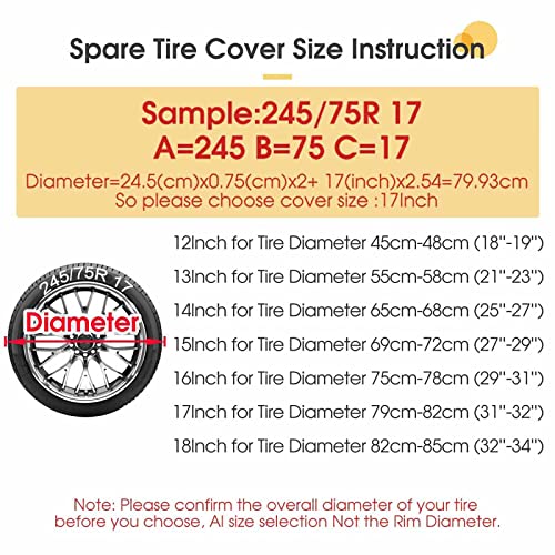 Image of Black America Flag Spare Tire Cover with Backup Camera Hole Wheel Tire Cover Fit Trailer, RV, SUV and Many Vehicle 18inch