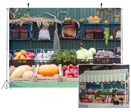 Fondo Fotográfico 7x5ft para Mercado y Frutas miniatura 2