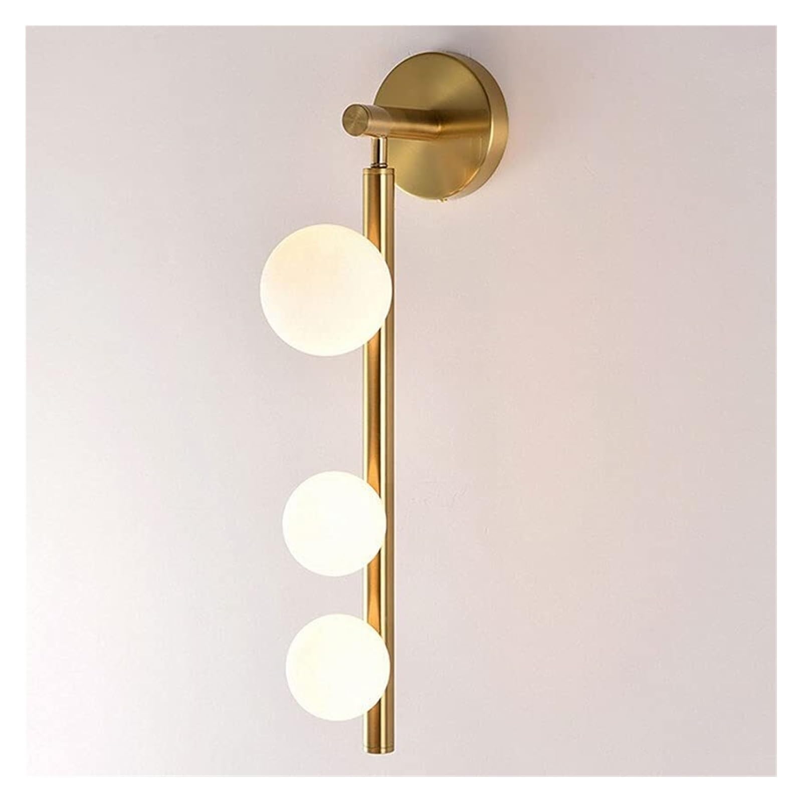 LED Indoor Wall Light, Globe Wall Sconce Light Fitting Mid-Century Modern Gold Metal Wall Lamp, 3-Light Decorative White Glass Shade G9 Wall Sconces For Living Room Bedroom Wall Mounted Lamps(Gold)