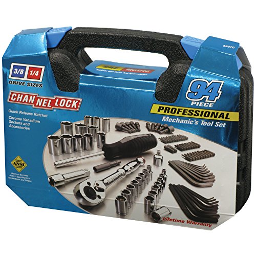Featured Product Channellock 39070 94 Pc. Mechanic's Tool Set, Chrome Vanadium, 3/16" - 3/4", 4 mm - 19 mm, Metric/SAE