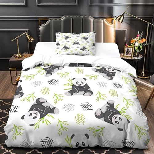 Housse de couette panda抗皱免烫单人被套 microfibre douce parure de lit facile à laver 135x200cm