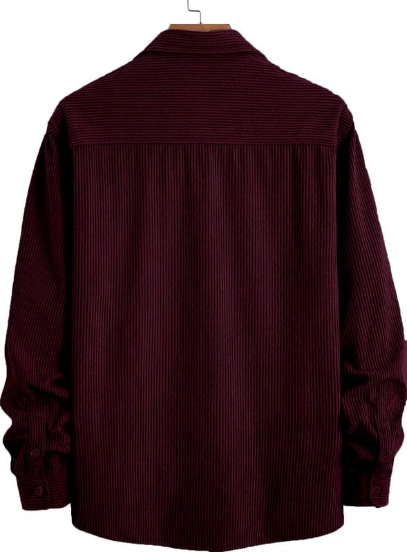 Image of MiraMichi Men's Full Sleeve Corduroy Striped Casual Jacket, Ideal for Stylish Everyday Outfits