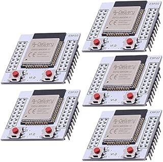 AZDelivery 5 x ESP32 WROOM-32 WLAN WiFi Bluetooth Microcontroller with free Adapter Board compatible with Arduino and Raspberry Pi including E-Book!