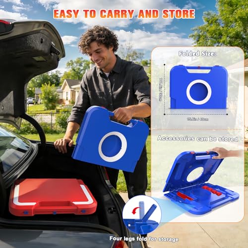 Image of VATOS Portable Cornhole Board Set with LED Lights & Sound Effects, Scoring, Foldable - 2 Boards & 8 Bean Bags for Backyard, Camping, Tailgate Parties, Outdoor Cornhole Games for Kids and Adults Family