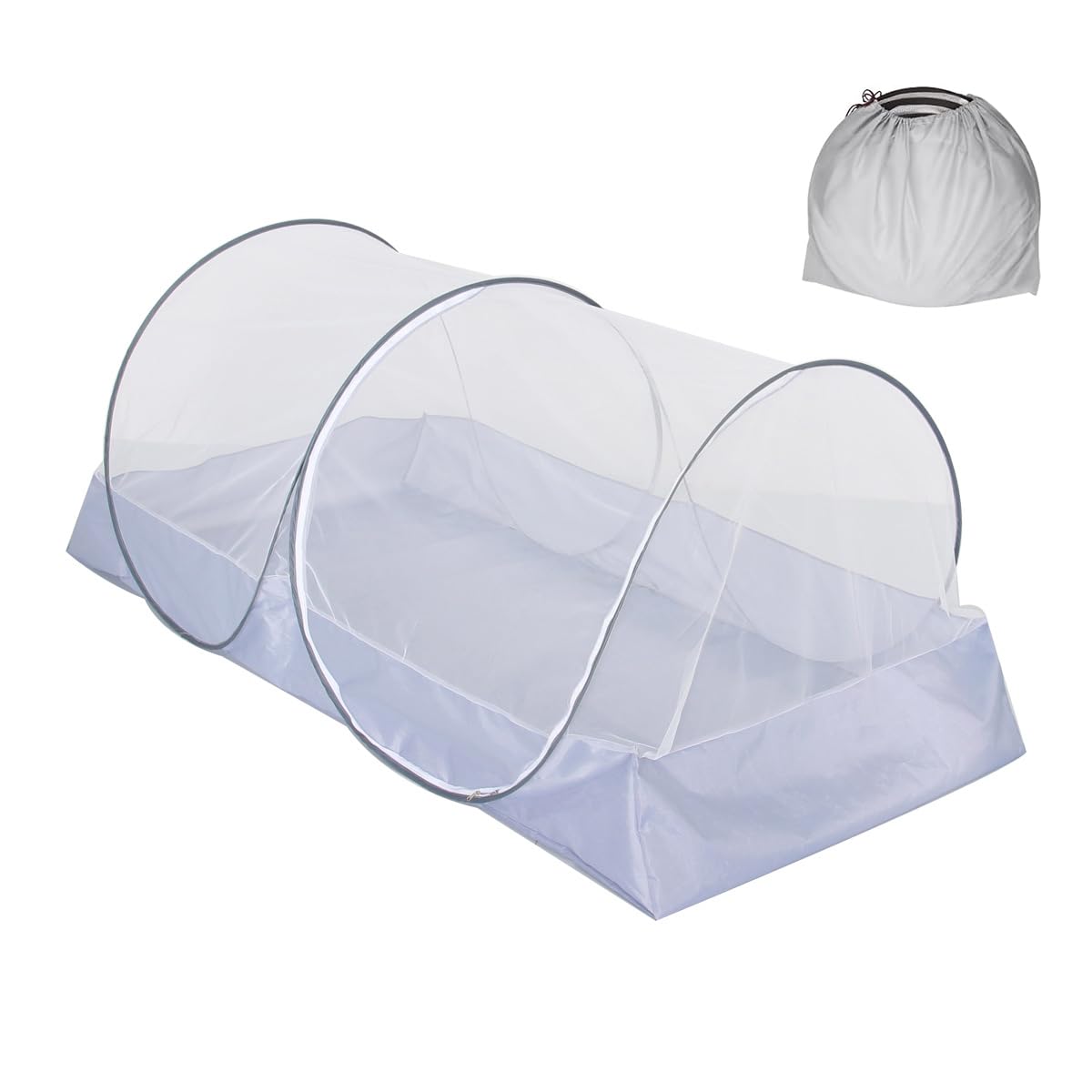 Moustiquaire pop-up pour lit pliable grise tente de voyage adulte et bébé