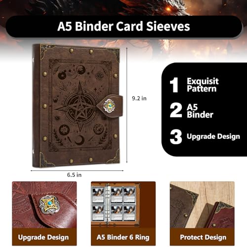 Image of DUROTAN Trading Card Binder for MTG /YGO /PTCG /Game Cards,Holds 240 Cards | Premium Collector Card Album for Standard Cards,Toys Gifts for Kids