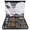 24 Pieces Stainless Steel Flatware Cutlery Set Service for 6 | Quality Cutlery Set with Steak Knives, Forks and Spoons…