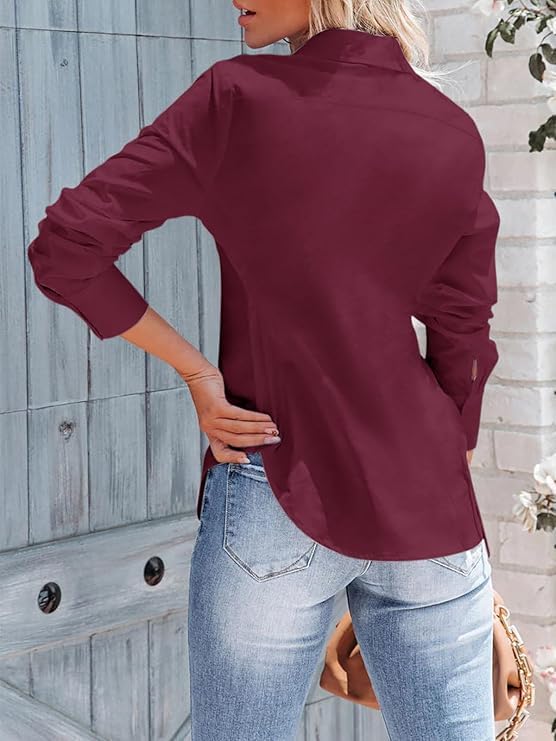 Image of OOMPH! Full Sleeve Stylish Western Official Formal Shirts for Women Regular fit Shirts for Woman
