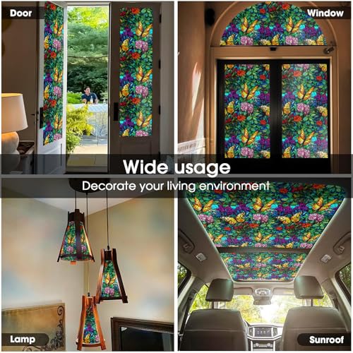Vinilo decorativo vidrio vitral 40x300 cm autoadhesivo miniatura 5