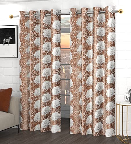 Image of Polyester Curtains 9 Feet Long Set of 2 for Long Door (Coffee 4 ft x 9 ft)