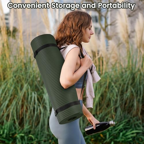 Image of BalanceFrom GoYoga All-Purpose 1 /2-Inch Extra Thick High Density Anti-Tear Exercise Yoga Mat with Carrying Strap