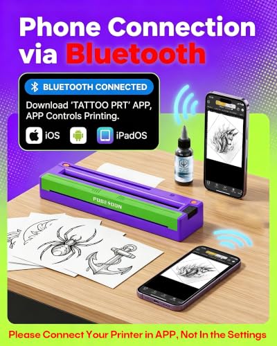 Poseidon Tattoo Stencil Printer Machine with 10 Transfer Papers - Image 4