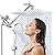 10 Inch High Pressure Rainfall Shower Head/Handheld Shower Combo with 11 Inch Extension Arm, 9 Settings Adjustable Anti-leak with Holder/Hose, Height/Angle Adjustable, Chrome
