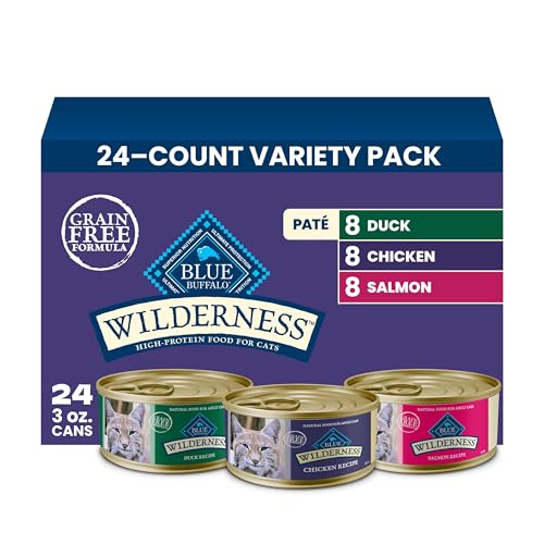 Blue Buffalo Wilderness Variety Pack Adult Paté Wet Cat Food, 3 oz, 24 ct - image 1