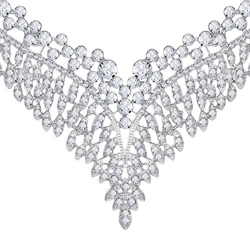Image of Atasi International American Diamond Style Crystals Necklace with Earrings Jewellery Set for Women and Girls | Suited for Party, Wedding, Engagement, Special Occasions | Gift for Her