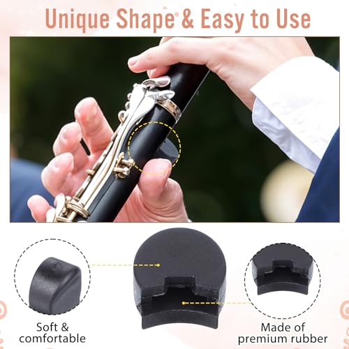 cobee 5Pcs Clarinet Thumb Rest, Clarinet Thumb Rest Cushions, Rubber Thumbs Protector Clarine t Reeds Accessories, Clarineting Mouthpiece Pad for Most Clarinets, Oboe