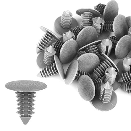 X AUTOHAUX 30pcs 9mm Trou Diamètre Rivets Boulon Plastique Clips Garde-Boue Gris pour Voiture
