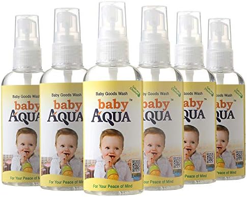 BABY AQUA babyAQUA Baby Products Wash Spray – No Rinse – Effectively Cleans Pacifiers, Toys, and Surfaces – Patented Ionized Water Cleanser – Cleans and Deodorizes | 3.4oz/100ml | Pack of 6 BABY AQUA babyAQUA Baby Products Wash Spray – No Rinse – Effectively Cleans Pacifiers, Toys, and Surfaces – Patented Ionized Water Cleanser – Cleans and Deodorizes | 3.4oz/100ml | Pack of 6