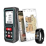 Laser Measure, 230ft Bluetooth Laser Distance Meter with Floor Plan App, LCD Backlight, USB-Charge, Measure Distance, Area, Volume, Pythagoras, a Must Have for Flooring Contractors.