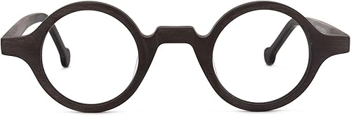 Miniatura 2 de Zeelool Gafas de bloqueo de luz azul redondas pequeñas vintage para hombres y mujeres gafas de acetato de grano de madera Arale FA0176
