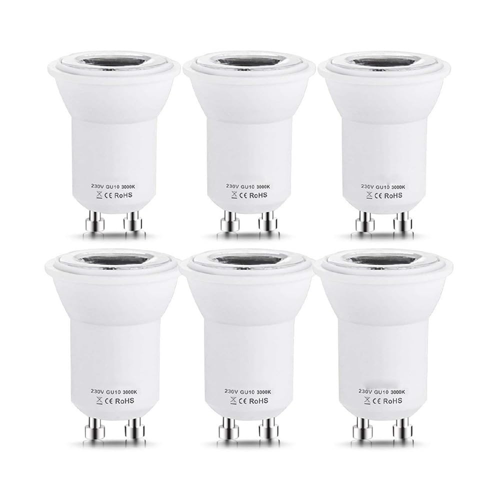 EMFYL fortunate lights 6Pack LED Light Bulb Non Dimmable 2W Mini GU10 SMD 3000/6000K Warm/Cold White 35Watt Replacement for Small 35mm [Energy Class A+] (Color : Warm White 3000K)