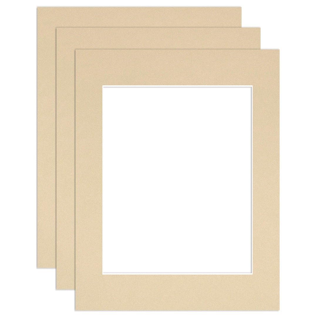 Procut Global 14x11" Ivory Picture Mounts to Fit 10x8" Aperture - Precision Cut Cardboard Photo Mount - Ideal for Frames, Prints, Artwork & Certificates - Sizes & Colours Available - 3 Pack
