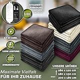 sinnlein® Heizdecke aus Plüsch 180x130cm Grau TÜV SÜD GS geprüft | elektrische Wärmedecke mit Abschaltautomatik | Kuscheldecke | Timerfunktion | 9 Temperaturstufen | waschbar bis 40°C | Digitalanzeige - 6