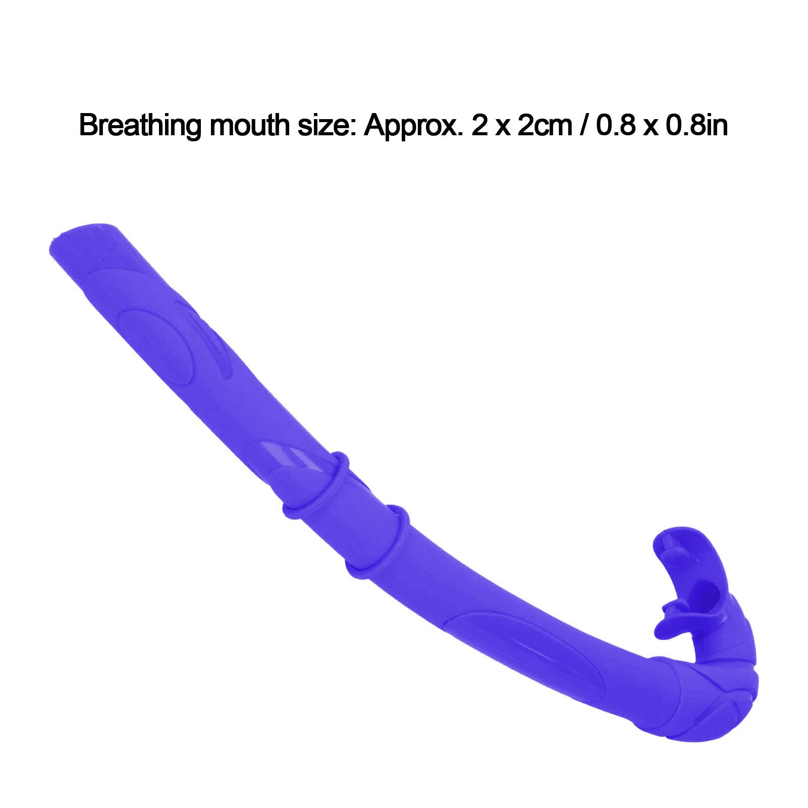 Fuchooky Large Diameter Soft Silica Gel Snorkel Tube with Removable Mouthpiece Secure Seal for Diving Snorkeling Swimming Underwater Sports (Blue)