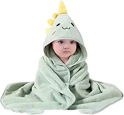 TOPAMIX Toalha de Banho para Bebê com Capuz Macia Absorvente Aconchegante Secagem Rápida Confortável (Verde)