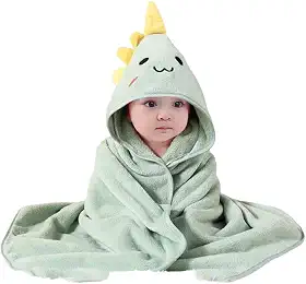 TOPAMIX Toalha de Banho para Bebê com Capuz Macia Absorvente Aconchegante Secagem Rápida Confortável (Verde)
