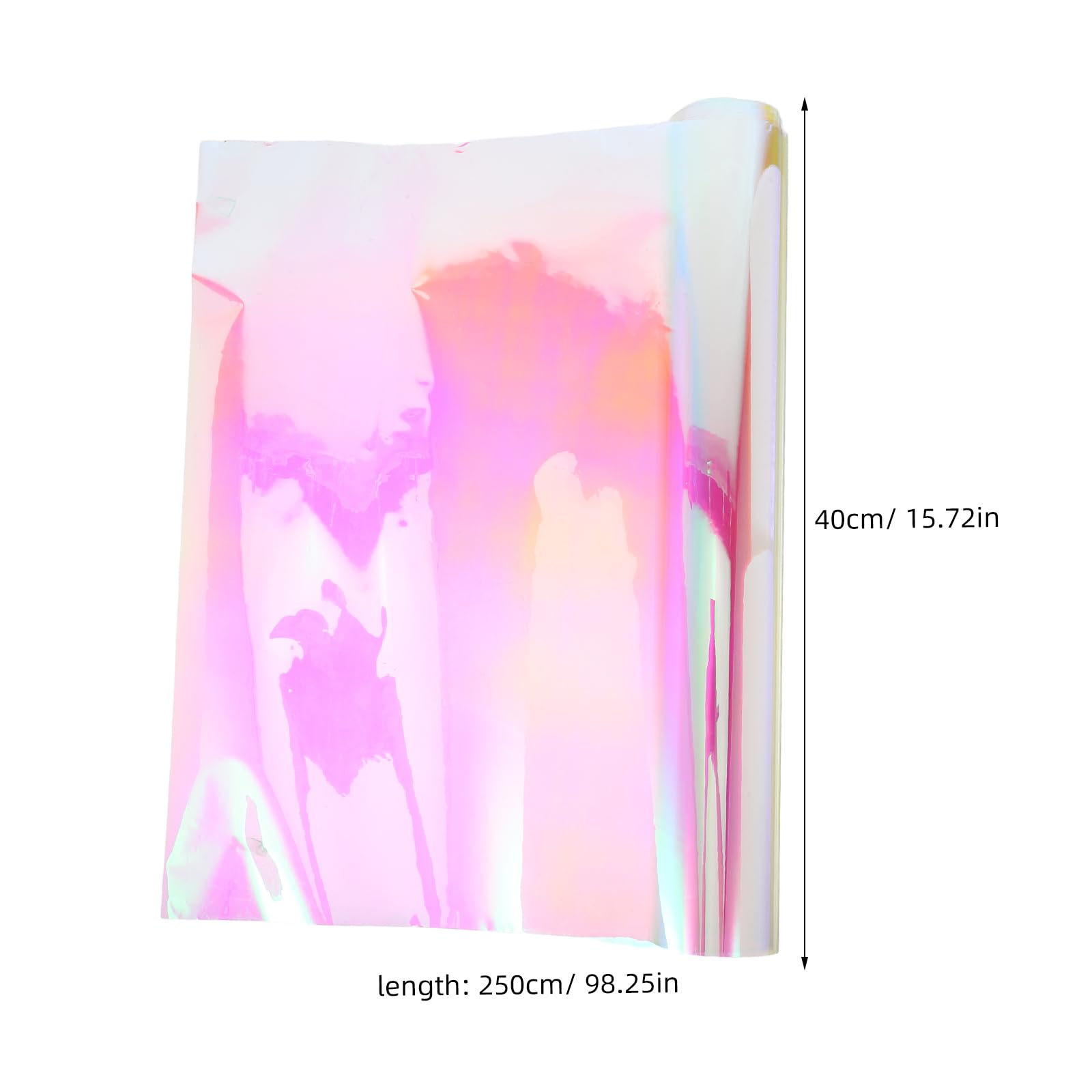 Holograficzna folia okienna: 250x40 cm kolorowa naklejka na szkło – dekoracyjna opalizująca folia okienna do dekoracji wnętrz, fotografii i filtrów światła