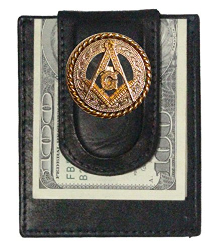 Custom Masonic Square and Compasses Paul and Taylor Money Clip Wallet Black