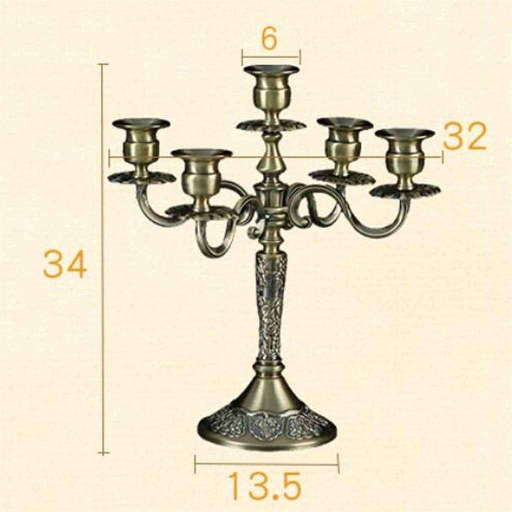 Vintage Metal Five Candlesticks Home Hotel Wedding Romance Supplies Decorative Candle Desk
