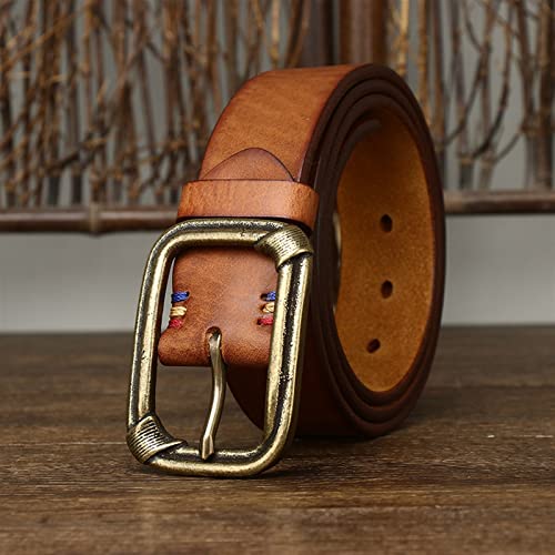 Retro Belt For Men Cowskin Leather Belt For Men Copper Buckle Belt For Mens3