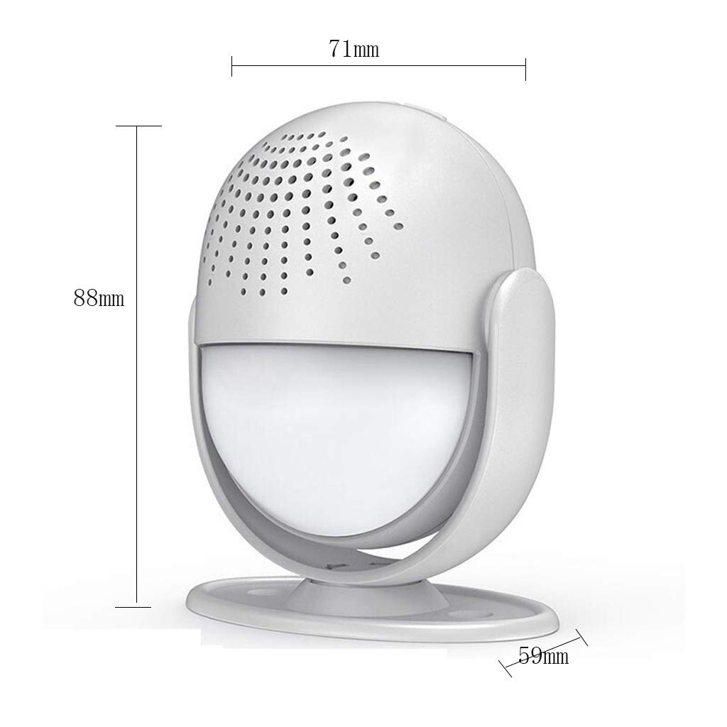 Timbre Inalámbrico Timbre inalámbrico Timbre electrónico con detección de voz for el nivel de volumen de hotel de oficina en casa 4 blanco ajustable Timbre de Puerta