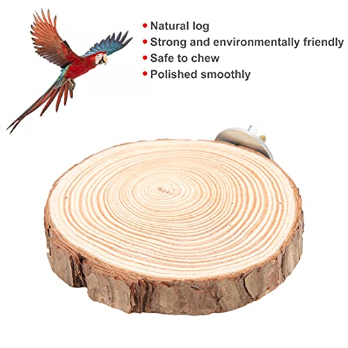 Image of Natural Wood Bird Perch Platform Toy, Parakeet Perch Stand for Cage, Wooden Springboard for Small Parrots Cockatiels Conure Budgie, Hamster Squirrel Chinchilla Small Animal Chew Bite Play Gym