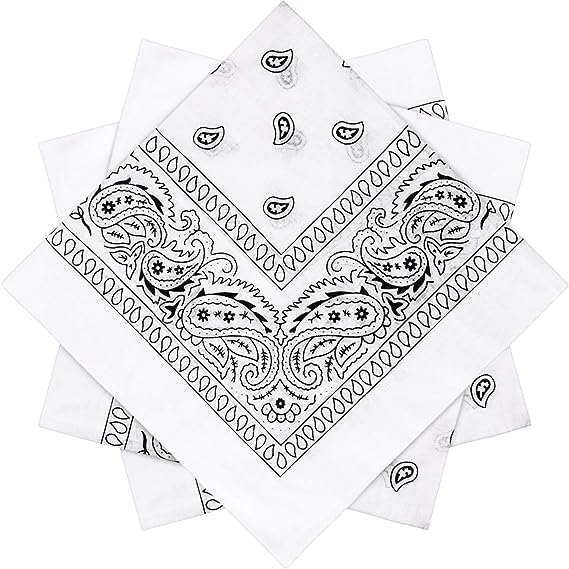 oxcarts Cotton Printed Bandanas Pattern Scarf/Rumal for Men & Women Cowboy Handkerchief - Black (Pack of 3)-picture-45