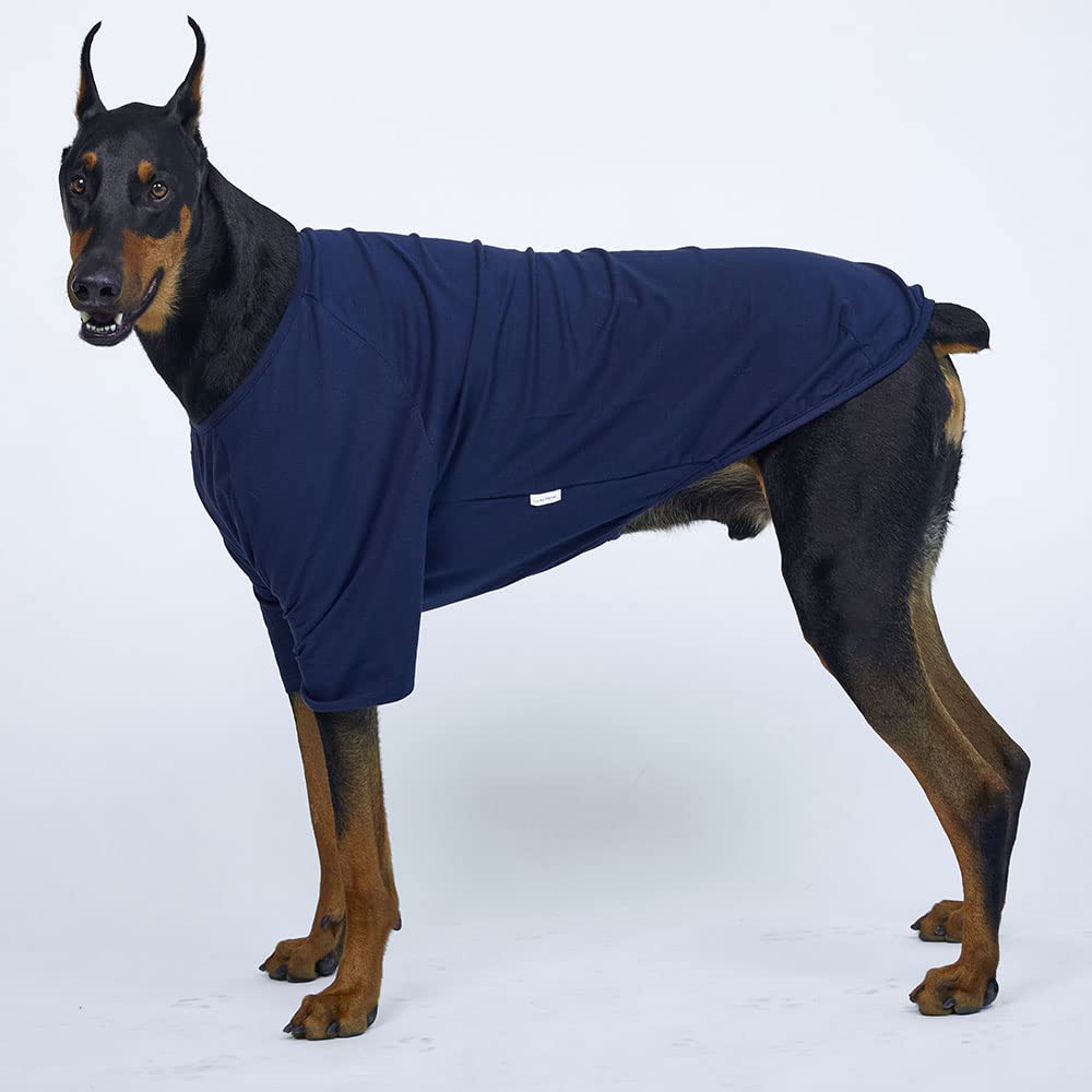 Camisa de perro para perros pequeños, camisetas lisas suaves y transpirables para perros, ropa para mascotas (5XL, azul marino)